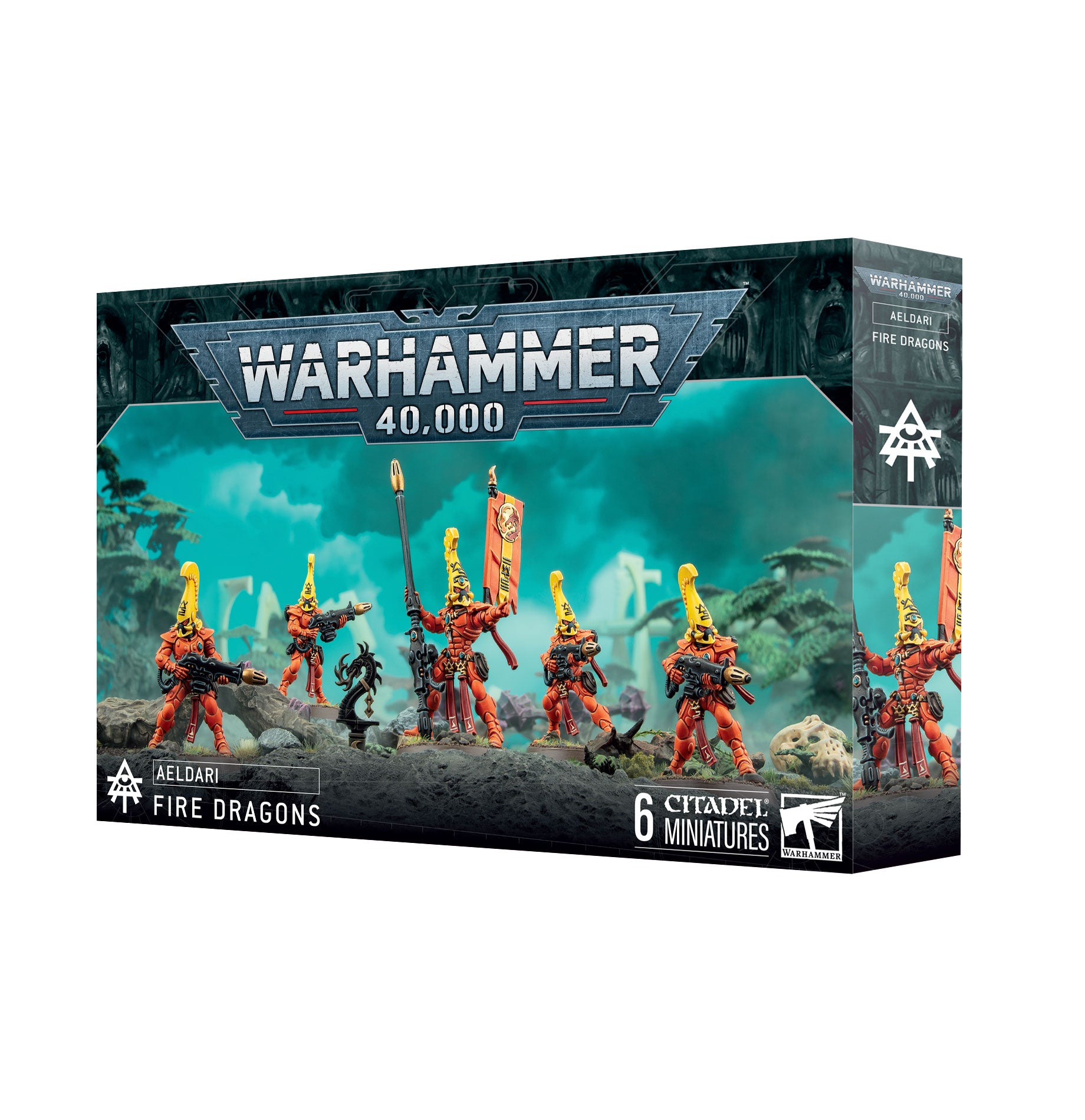 a box of warhammer 40, 000 figurines
