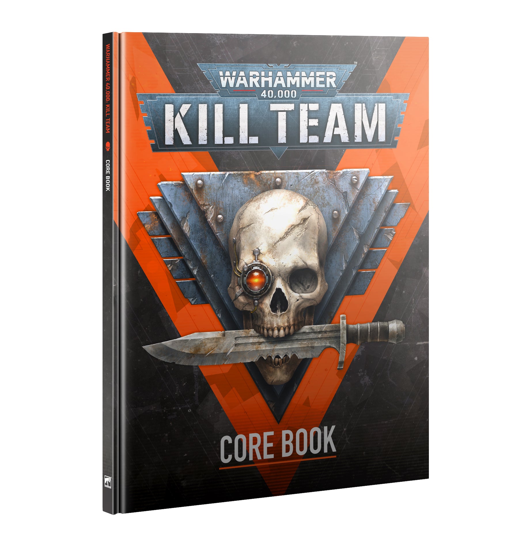 a book with a skull holding a knife