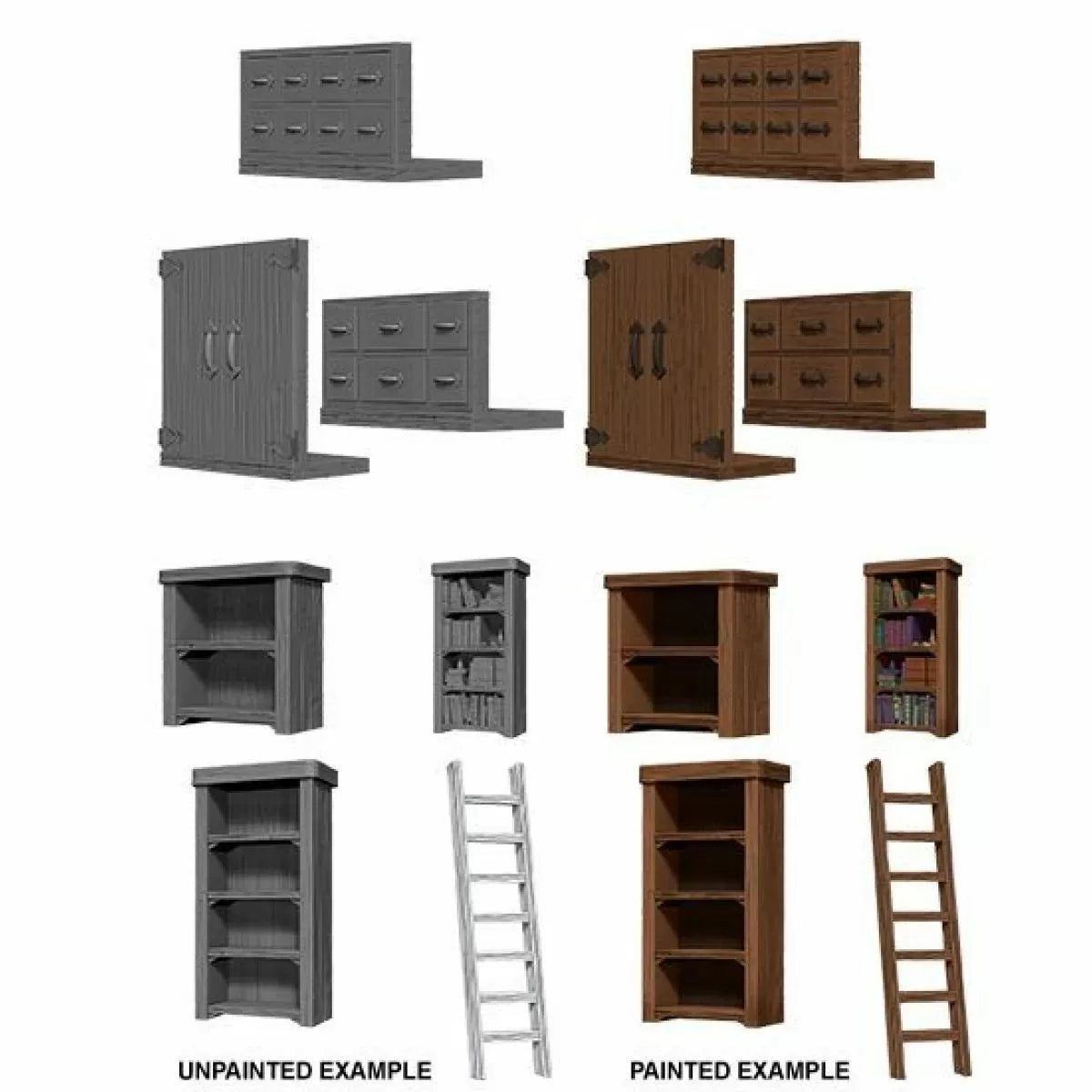 a bunch of shelves and ladders are shown