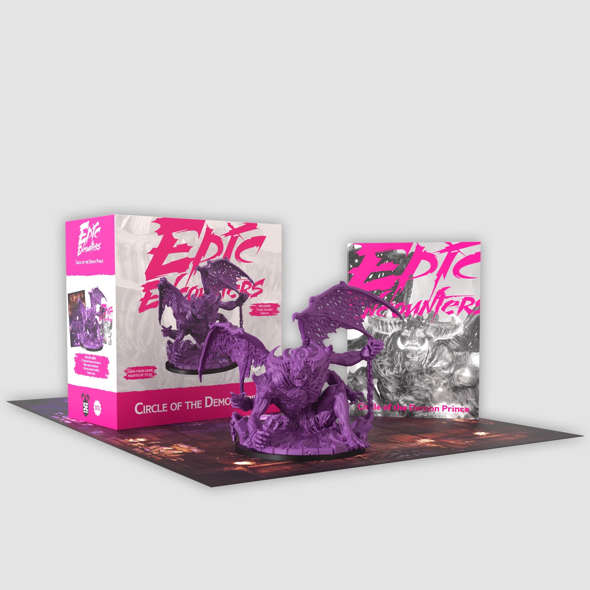 a purple dragon figurine sitting on top of a table