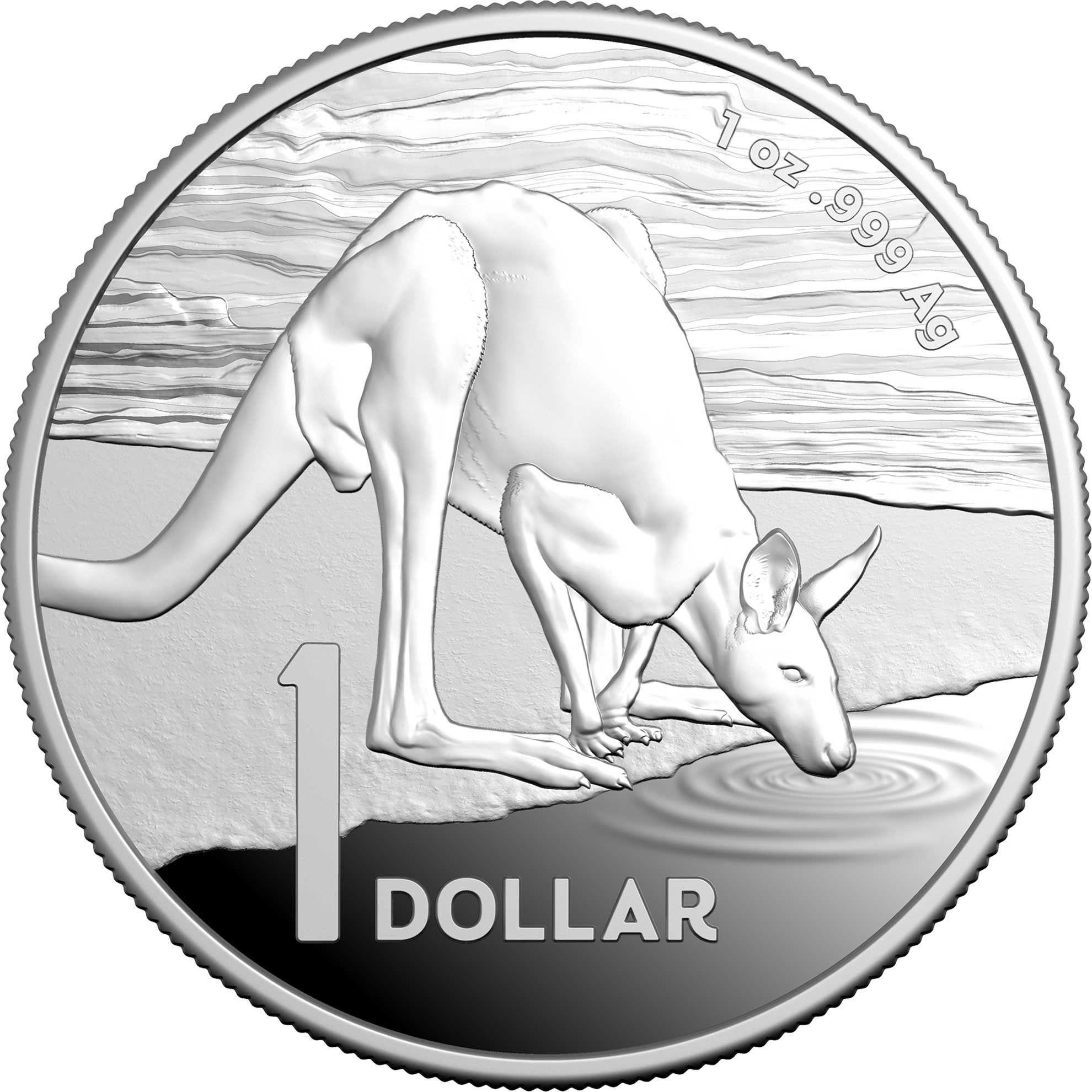 a silver coin with a picture of a kangaroo