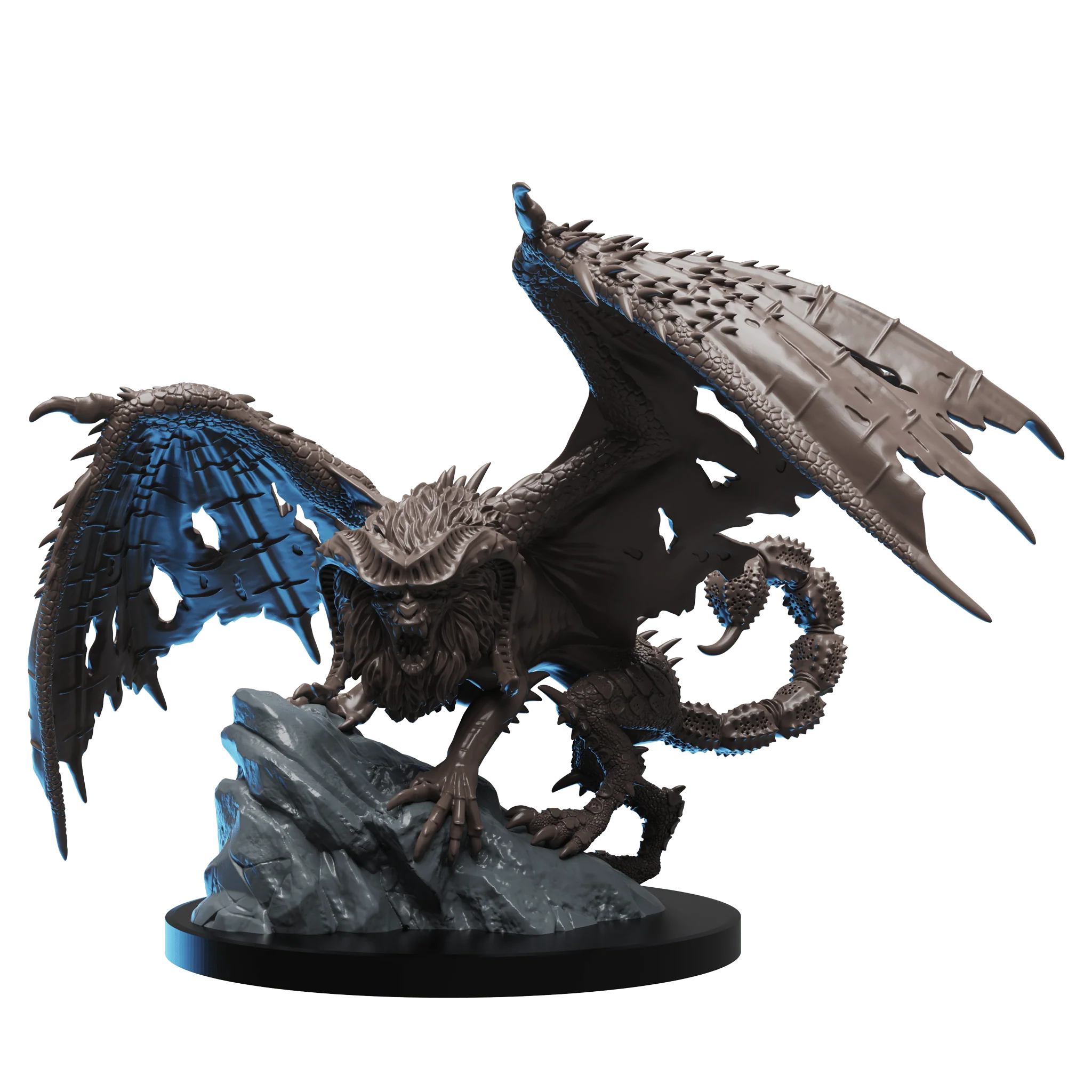 a statue of a dragon on a rock