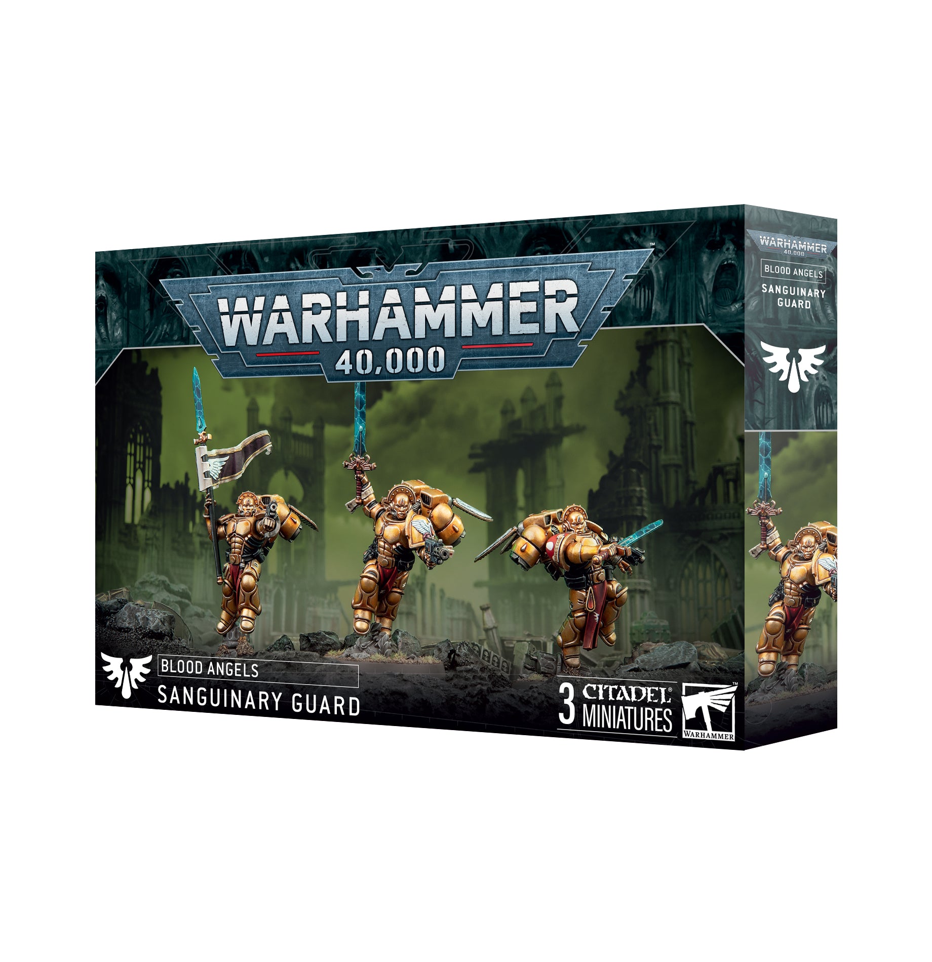 a box of warhammer 40, 000 figurines