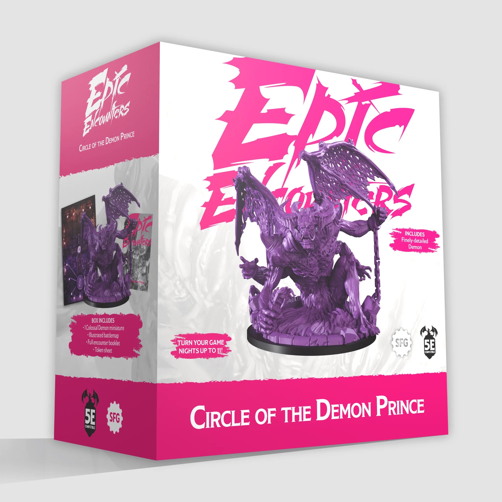 a box with a purple dragon on it