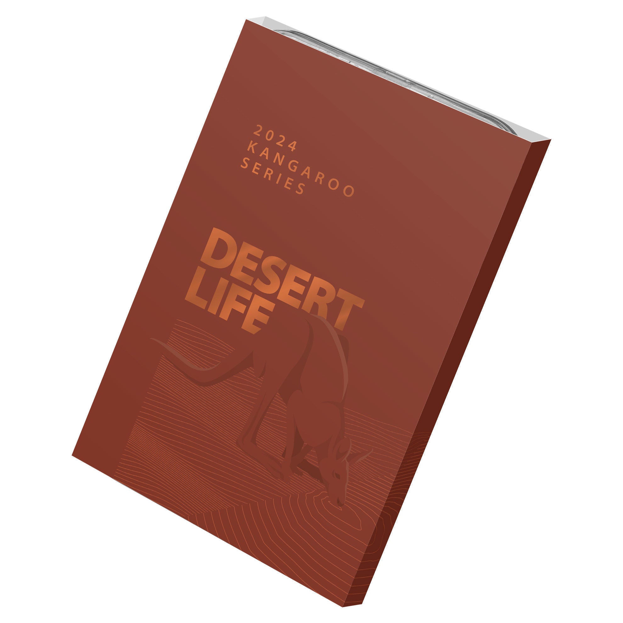 a red book with a kangaroo on it