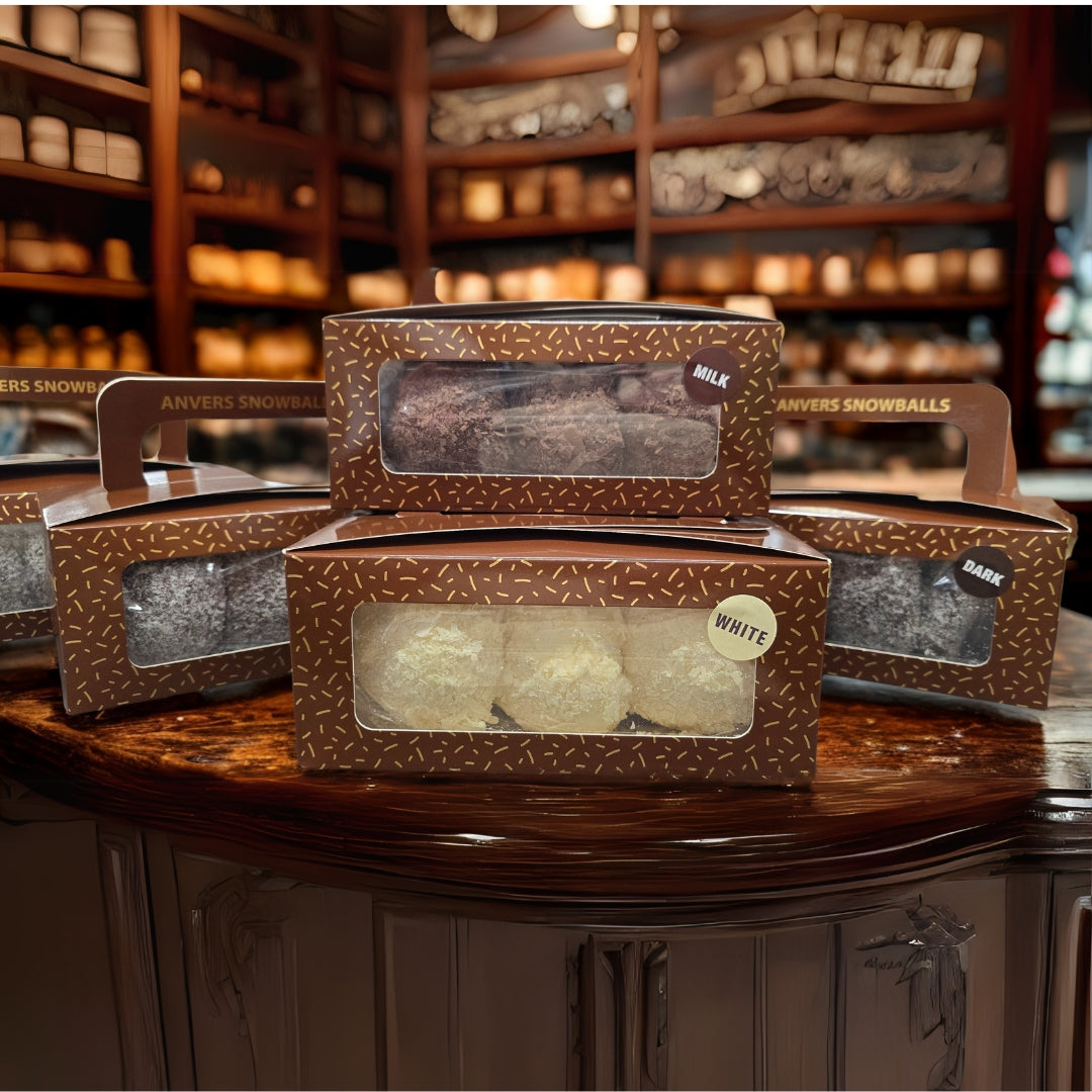 Anvers Snowballs 6 Pack - Coconut Centre with Dark Chocolate Coating