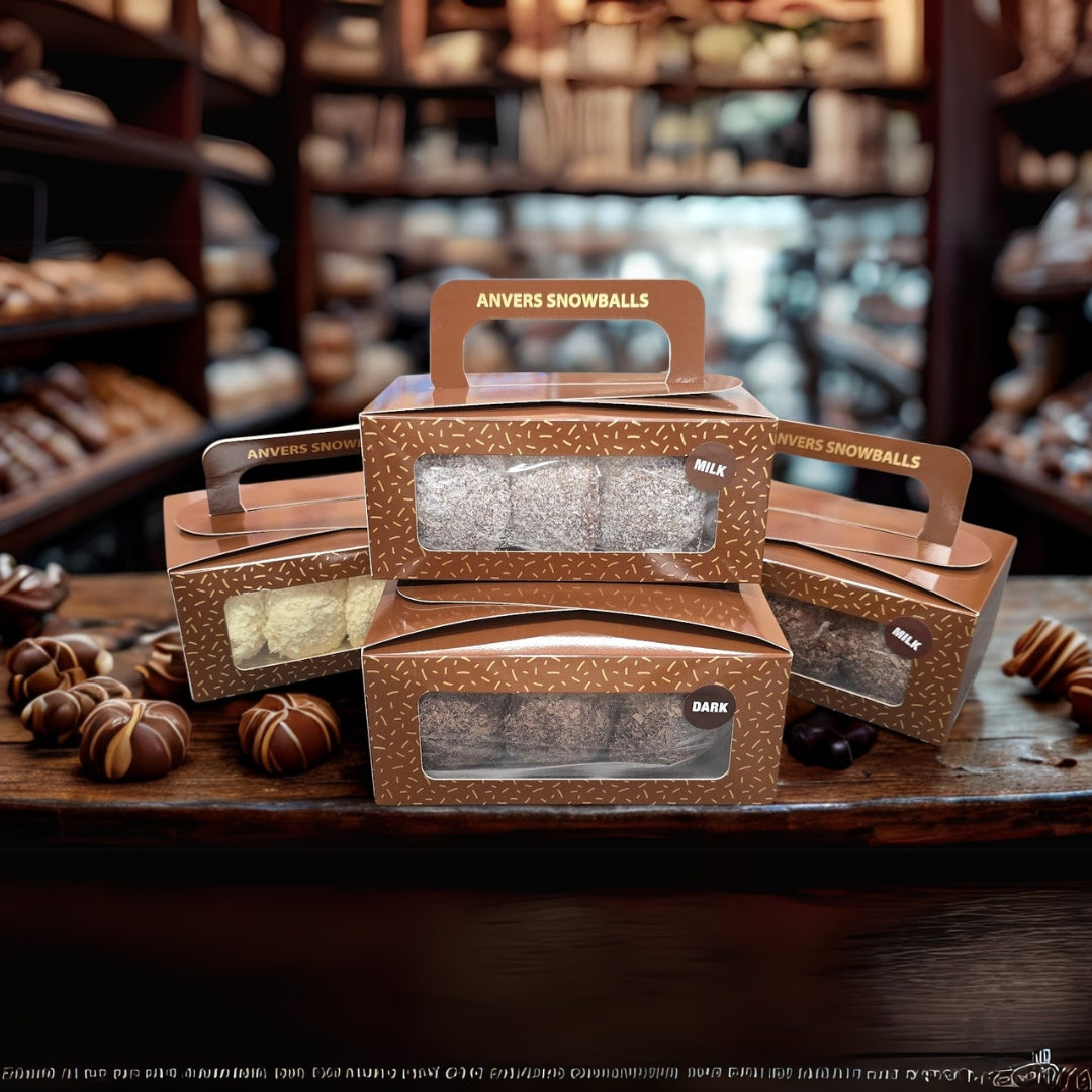 Anvers Snowballs 6 Pack - Dark Chocolate Centre with Dark Chocolate Coating