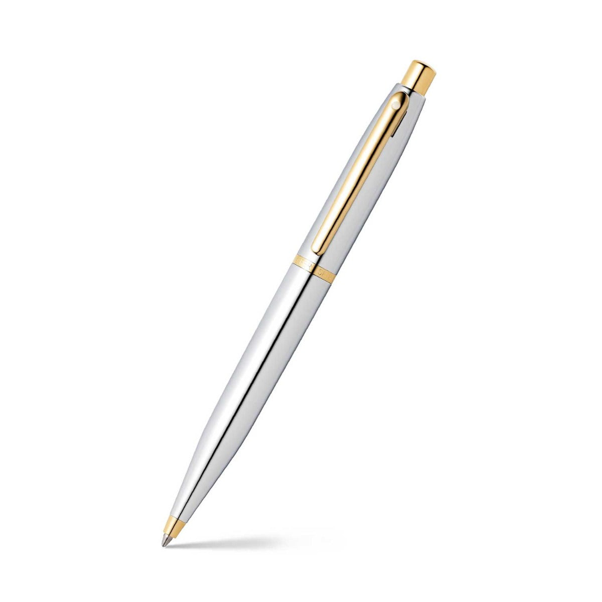 Sheaffer VFM ballpoint pen in polished chrome with gold-tone trims
