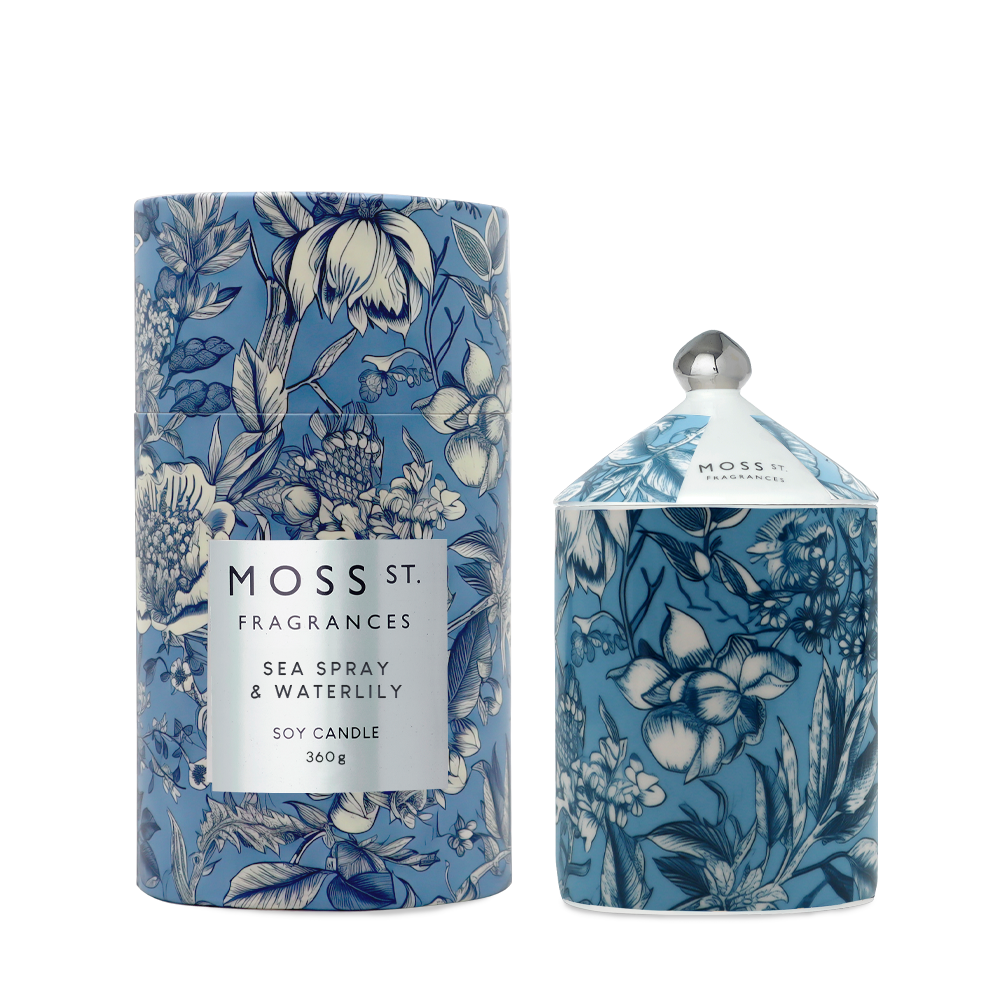 Sea Spray & Waterlily Ceramic Candle 360g