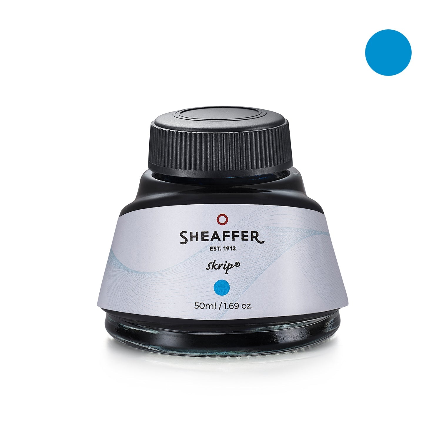Sheaffer Skrip turquoise fountain pen ink in a 50ml glass bottle