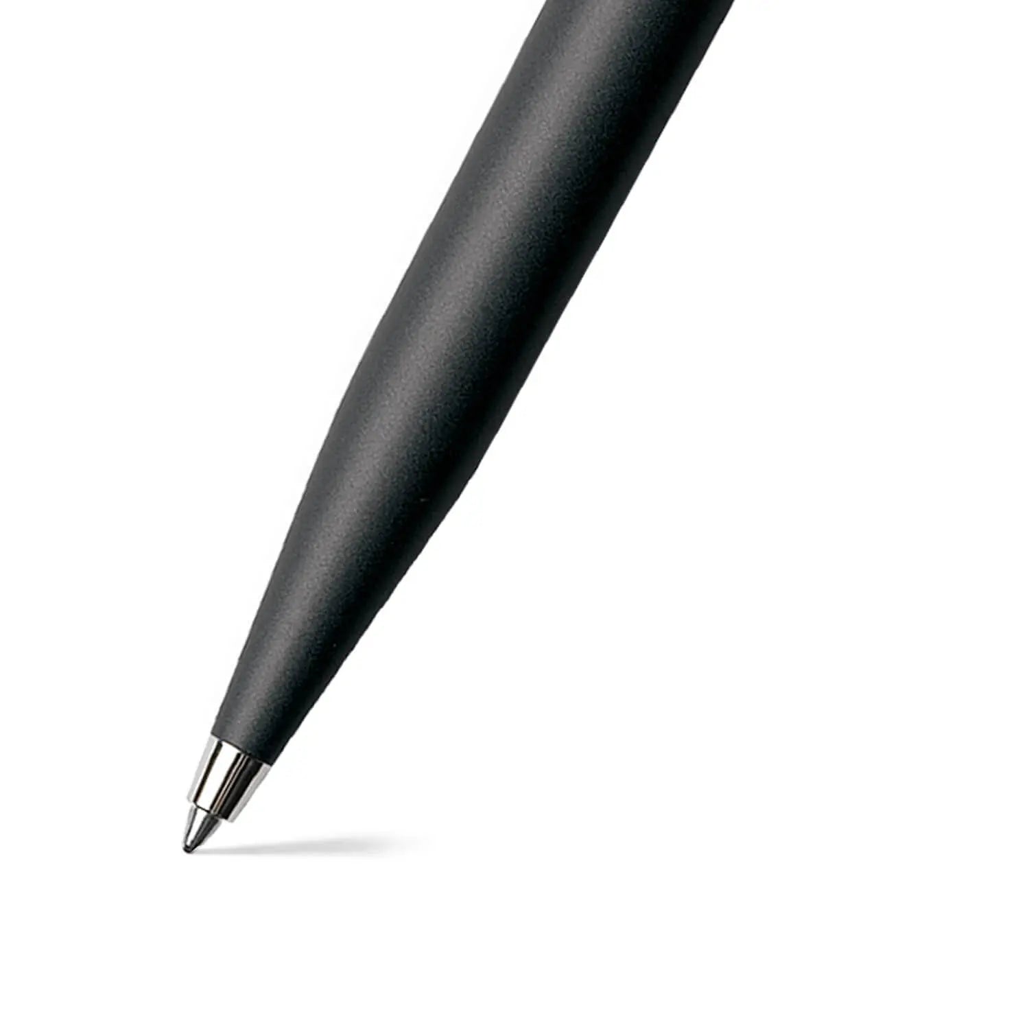Sheaffer VFM matt black ballpoint, clip and cap band detail