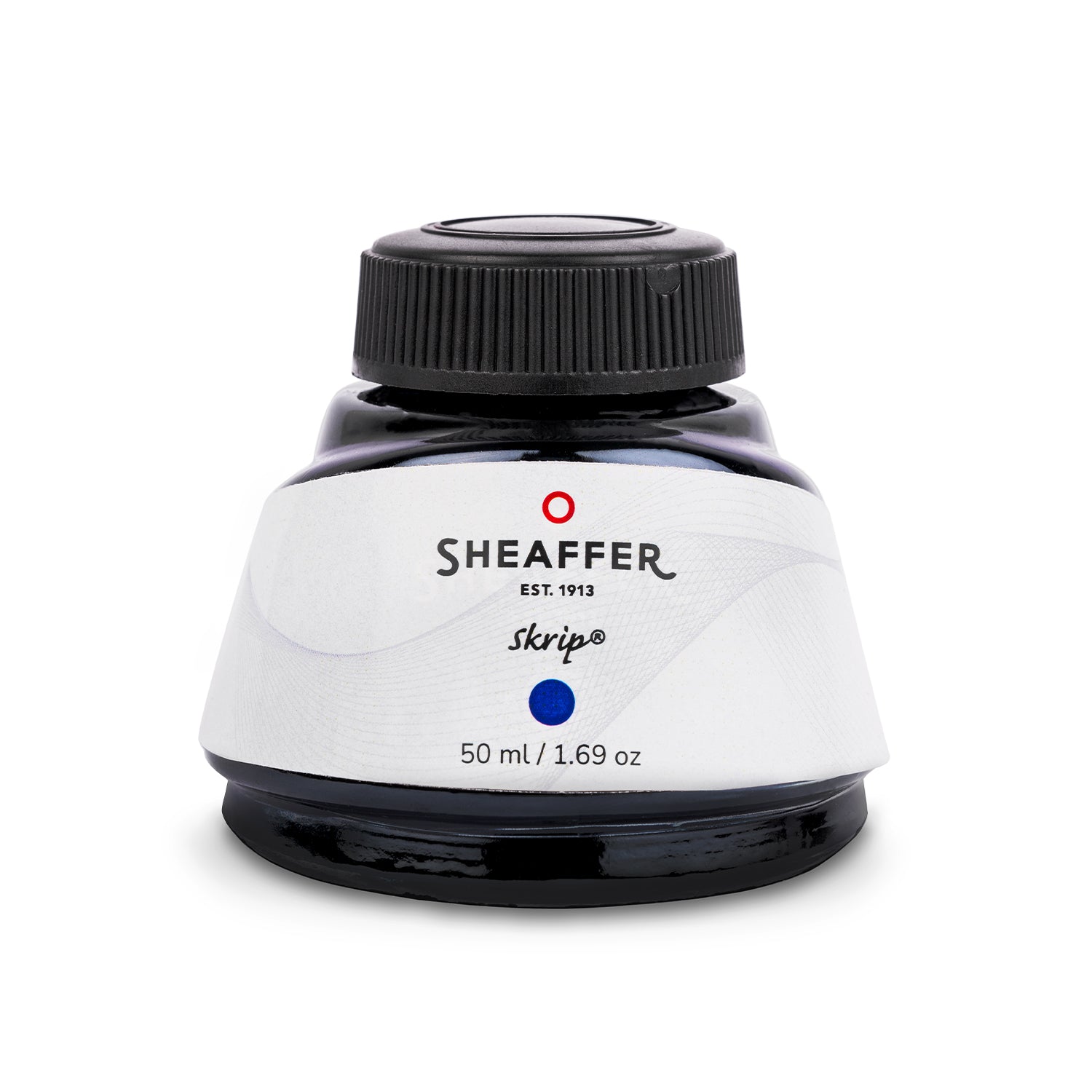 Sheaffer Skrip blue fountain pen ink in a 50ml glass bottle