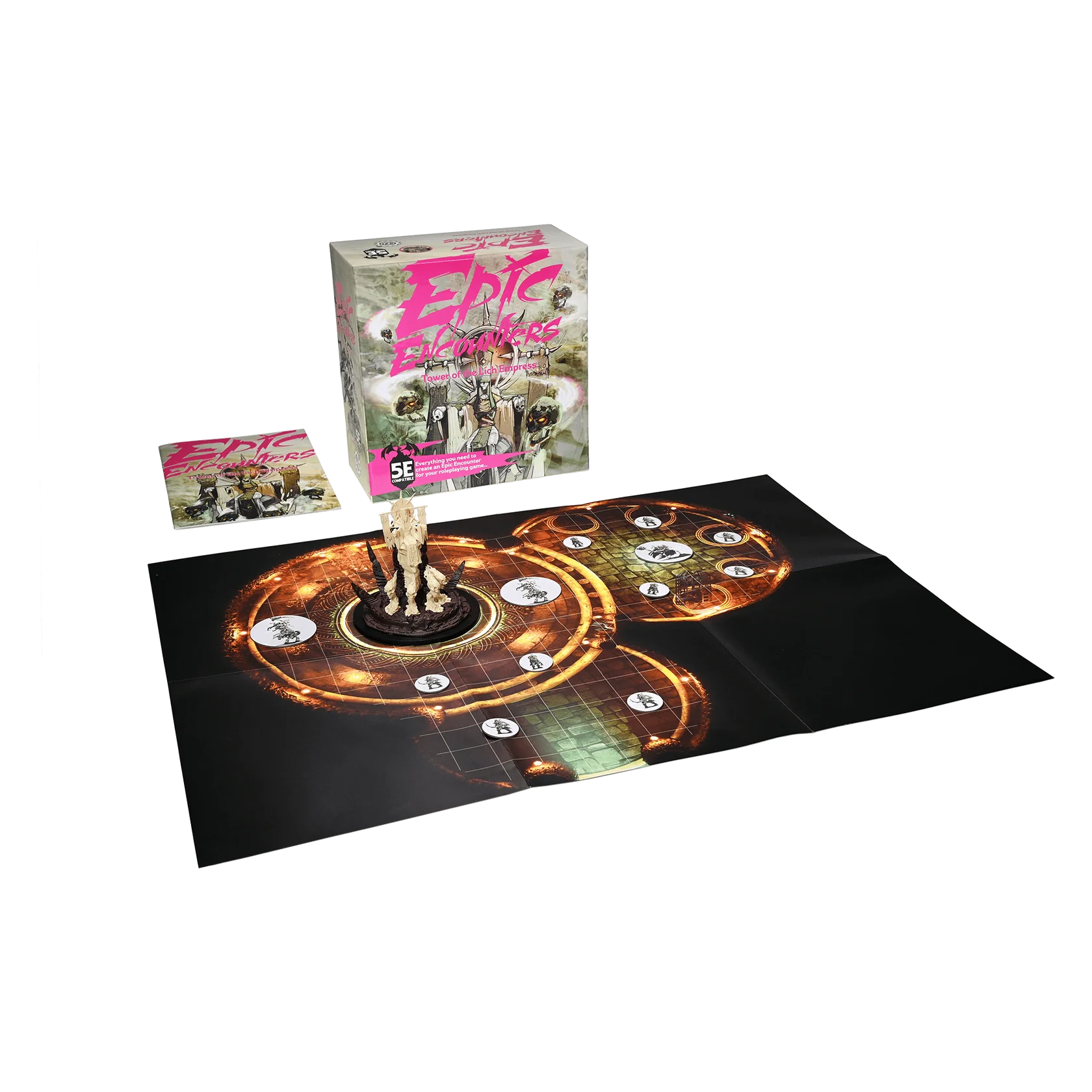 a card game with a box and two cards