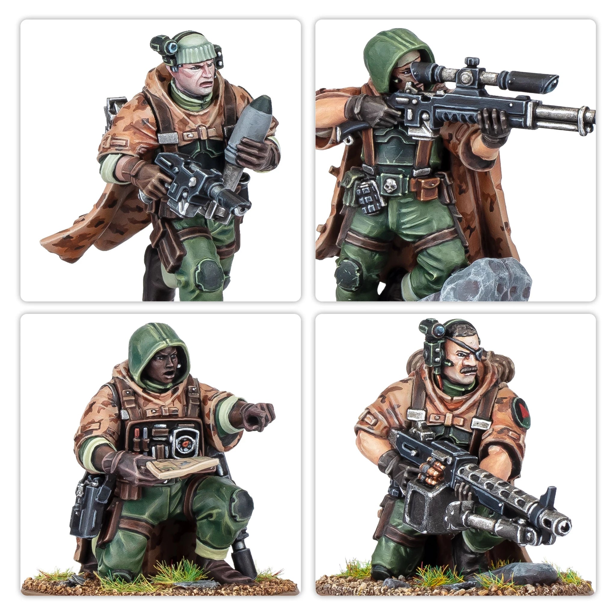 Astra Militarum Spectre Squad miniatures, unpainted assembled models
