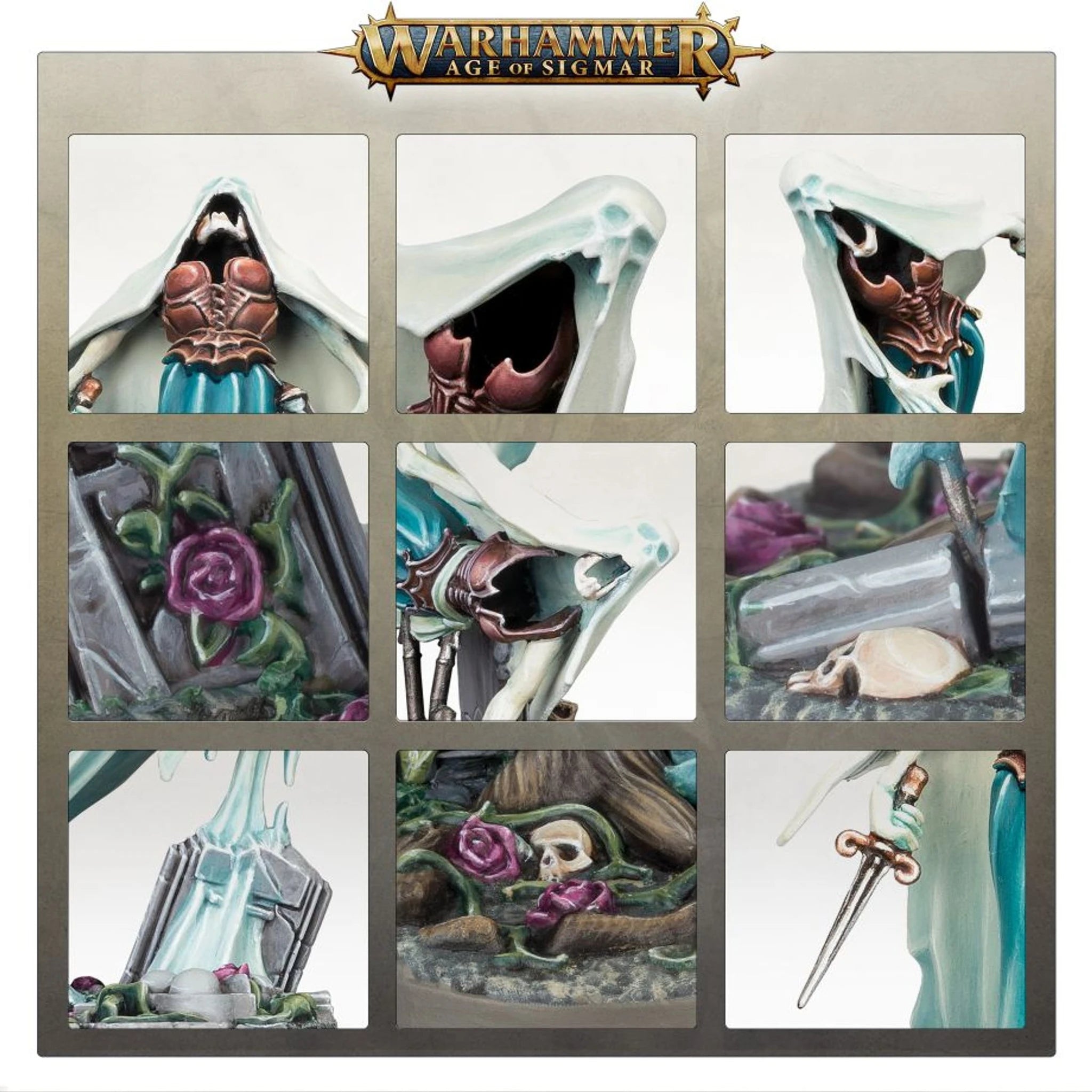 Nighthaunt Myrmourn Banshees miniature detail, unpainted