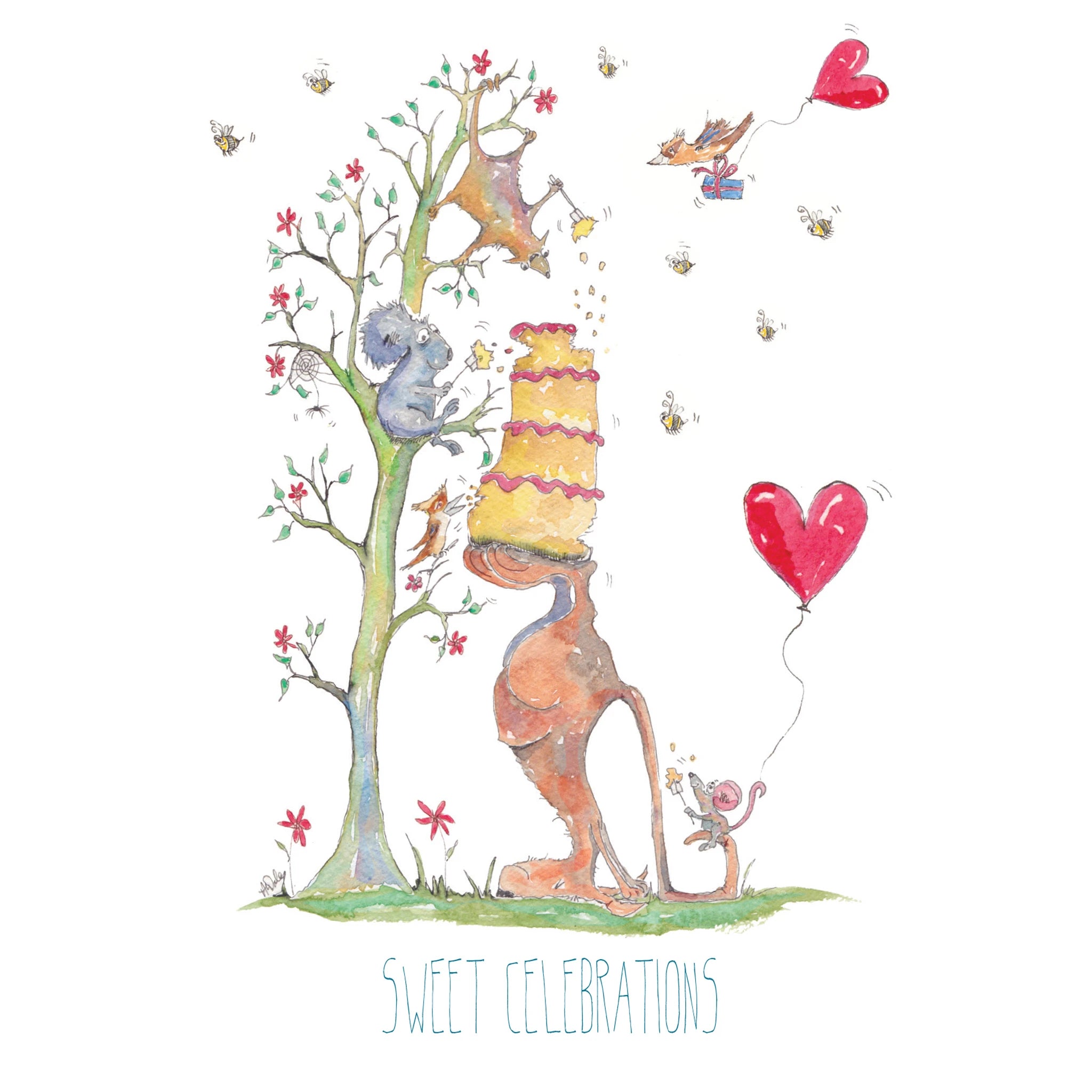 Sweet Celebrations Greeting Card - Patchworkdog Designs