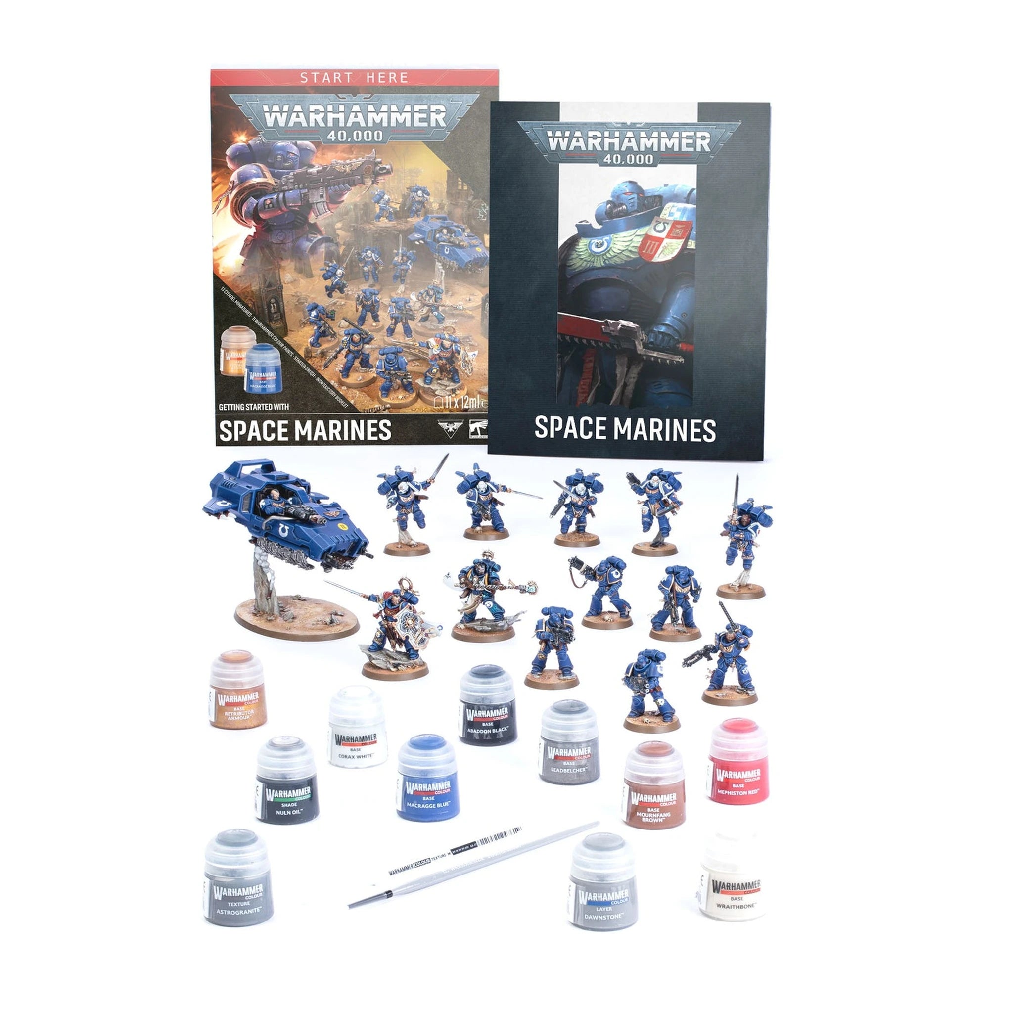 Warhammer 40000 Getting Started with Space Marines box art, official Games Workshop packaging