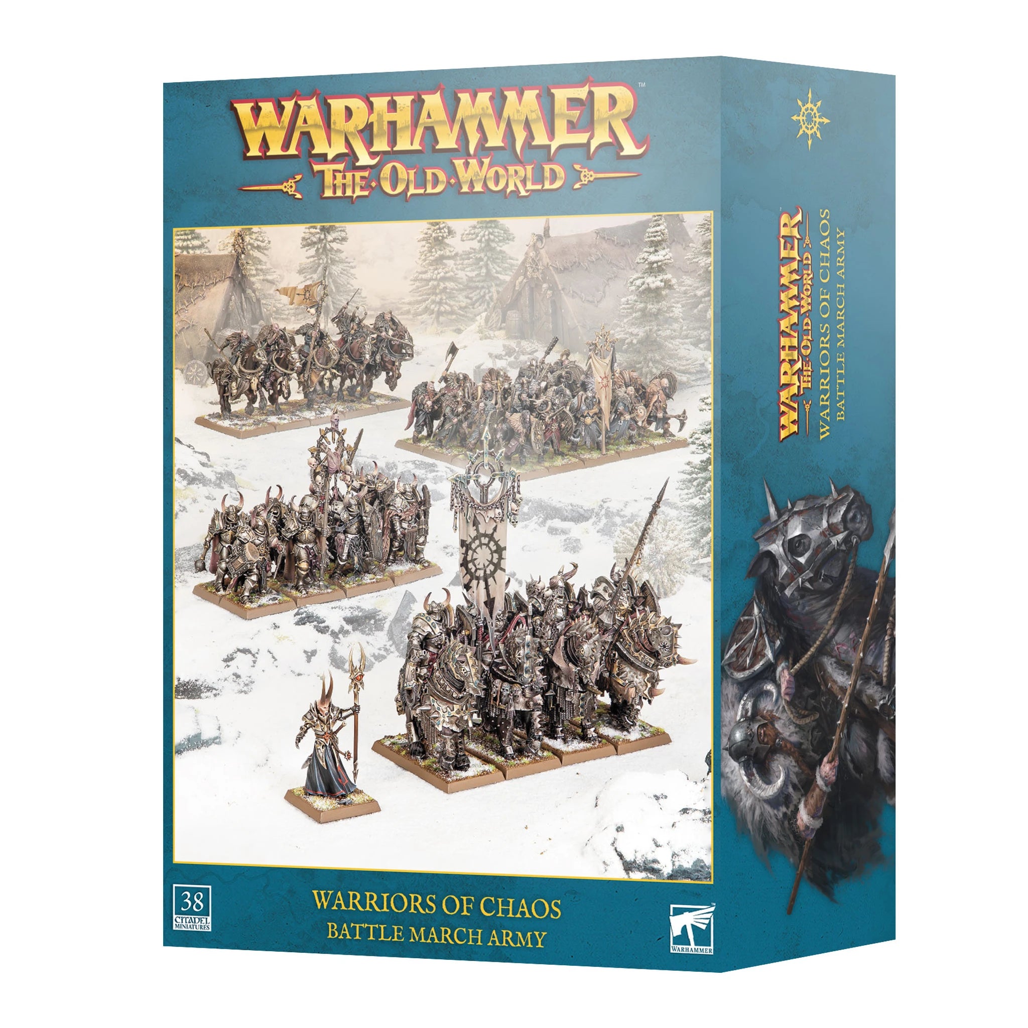 Warriors of Chaos Battle March Army box art, official Games Workshop packaging