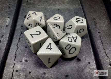 Chessex RPG Dice Opaque Dark Grey Black 7-die set