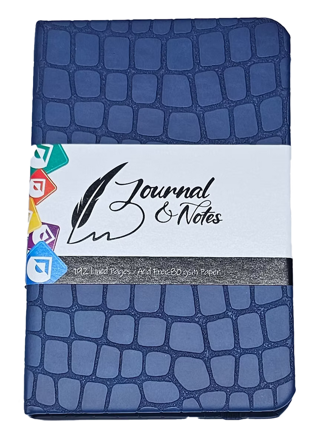 Journal Pocket - Faux Croc Skin - Blue