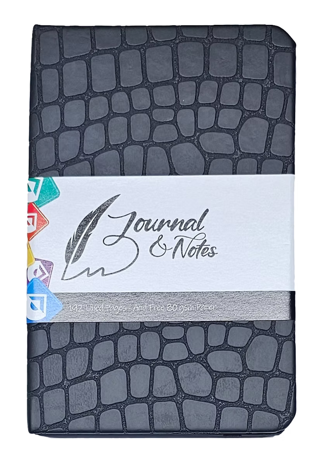 Journal Pocket - Faux Croc Skin - Black