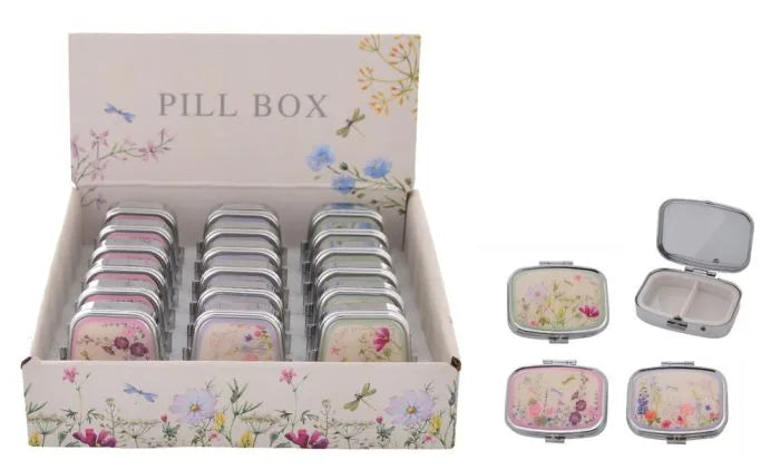 a set of six pill boxes with floral designs