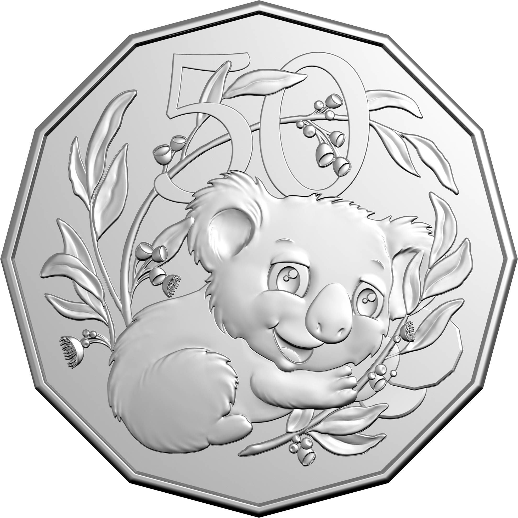 a silver coin with an image of a koala