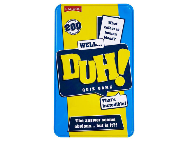 a blue and yellow board game with words on it