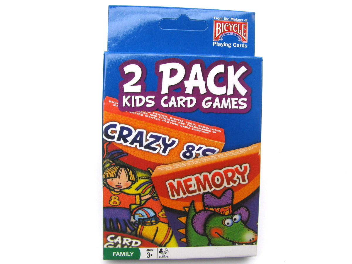 Bicycle Kids Card Game Twin Pack - Blue (Crazy 8s and Memory)
