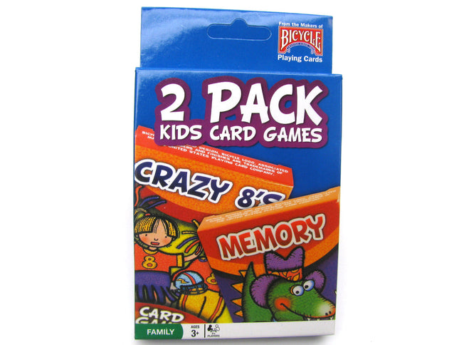 Bicycle Kids Card Game Twin Pack - Blue (Crazy 8s and Memory)