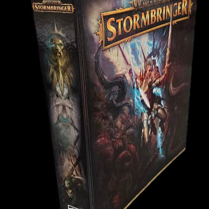 Game box for 'Stormbringer' on a gray surface with a store background