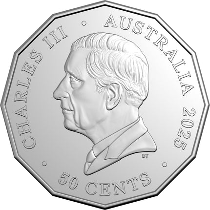 2025 Steam Giants 50c Coin Obverse - King Charles III effigy