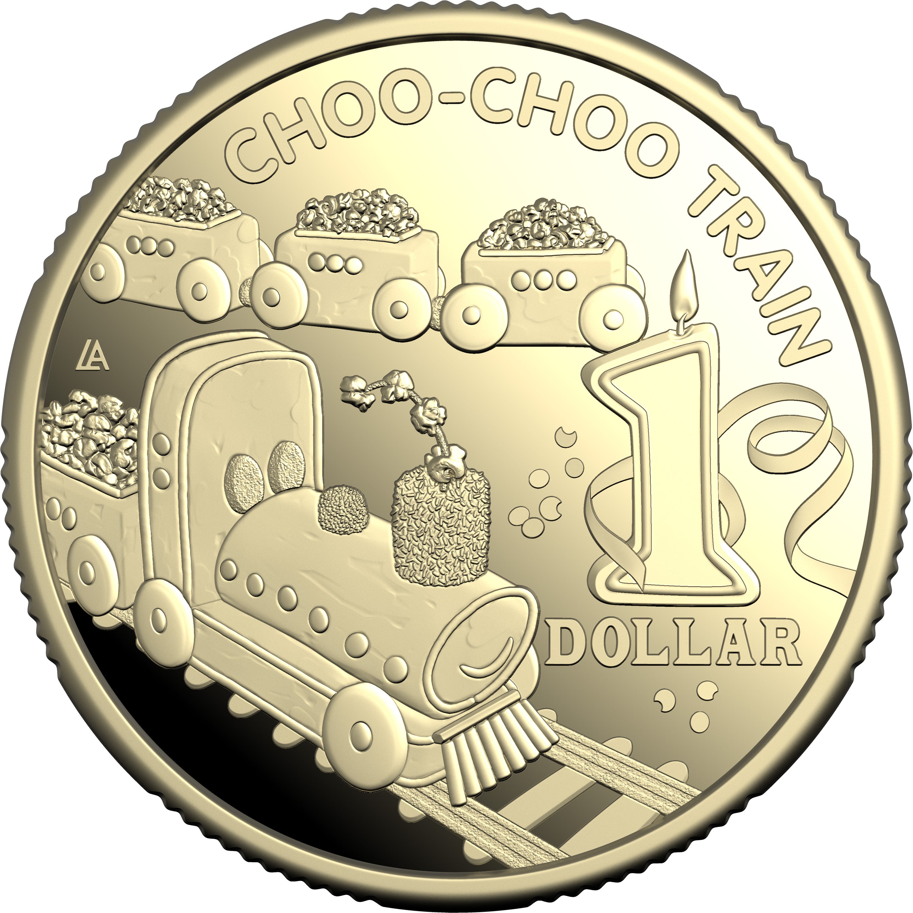 2025 AWW Childrens Birthday Cake Book and $1 Proof Coin - Choo Choo Train