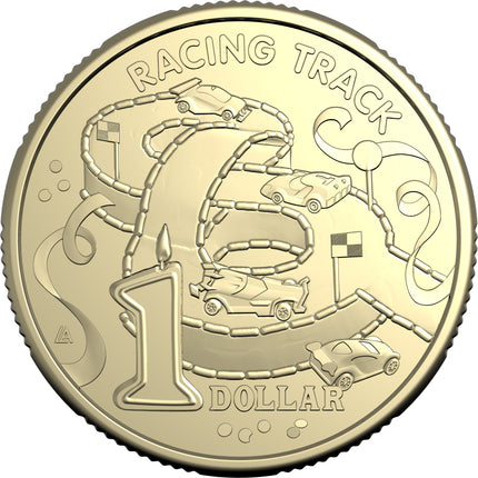 2025 AWW Childrens Birthday Cake Book Uncirculated $1 Coin - Racing Track