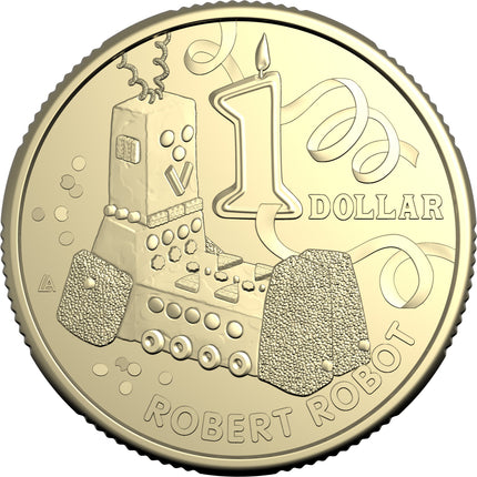 2025 AWW Childrens Birthday Cake Book Uncirculated $1 Coin - Robert Robot