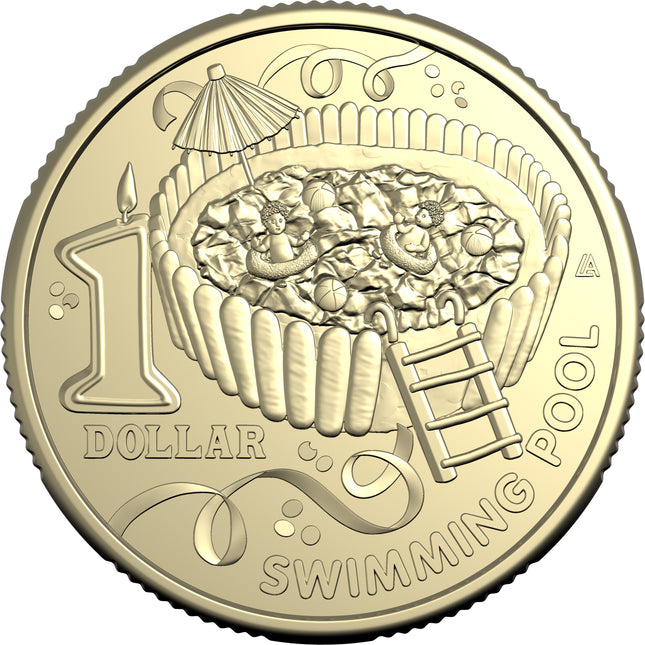 2025 AWW Childrens Birthday Cake Book Uncirculated $1 Coin - Swimming Pool