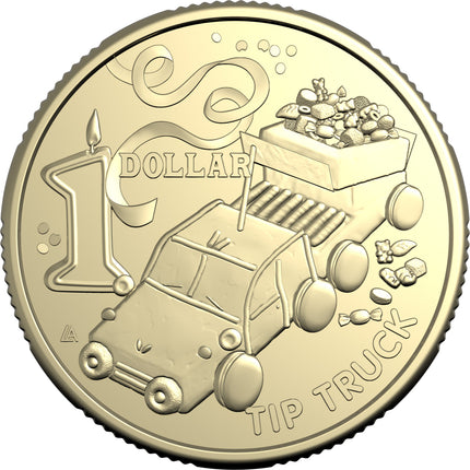 2025 AWW Childrens Birthday Cake Book Uncirculated $1 Coin - Tip Truck