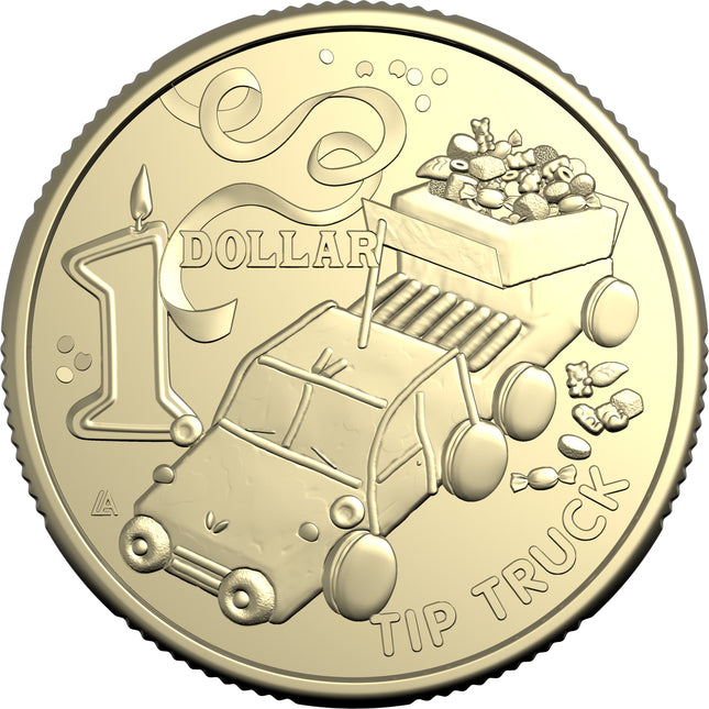 2025 AWW Childrens Birthday Cake Book Uncirculated $1 Coin - Tip Truck