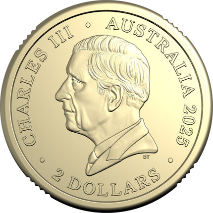 2025 Australian $2 coin obverse with King Charles III effigy