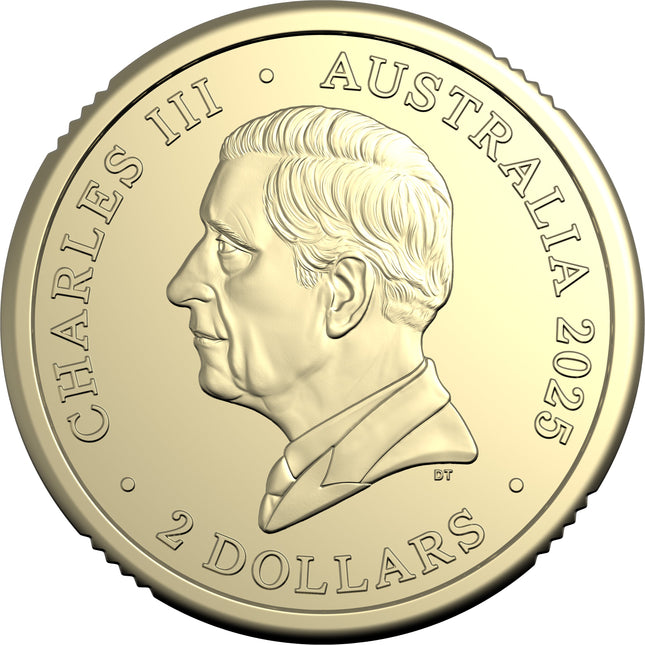 2025 Australian $2 coin obverse with King Charles III effigy