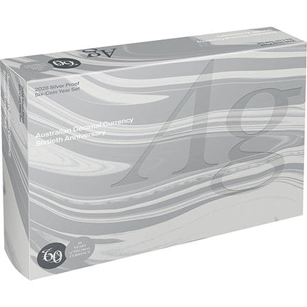 2026 Silver Proof Six-Coin Year Set - 60 Years of Decimal Currency (11878)