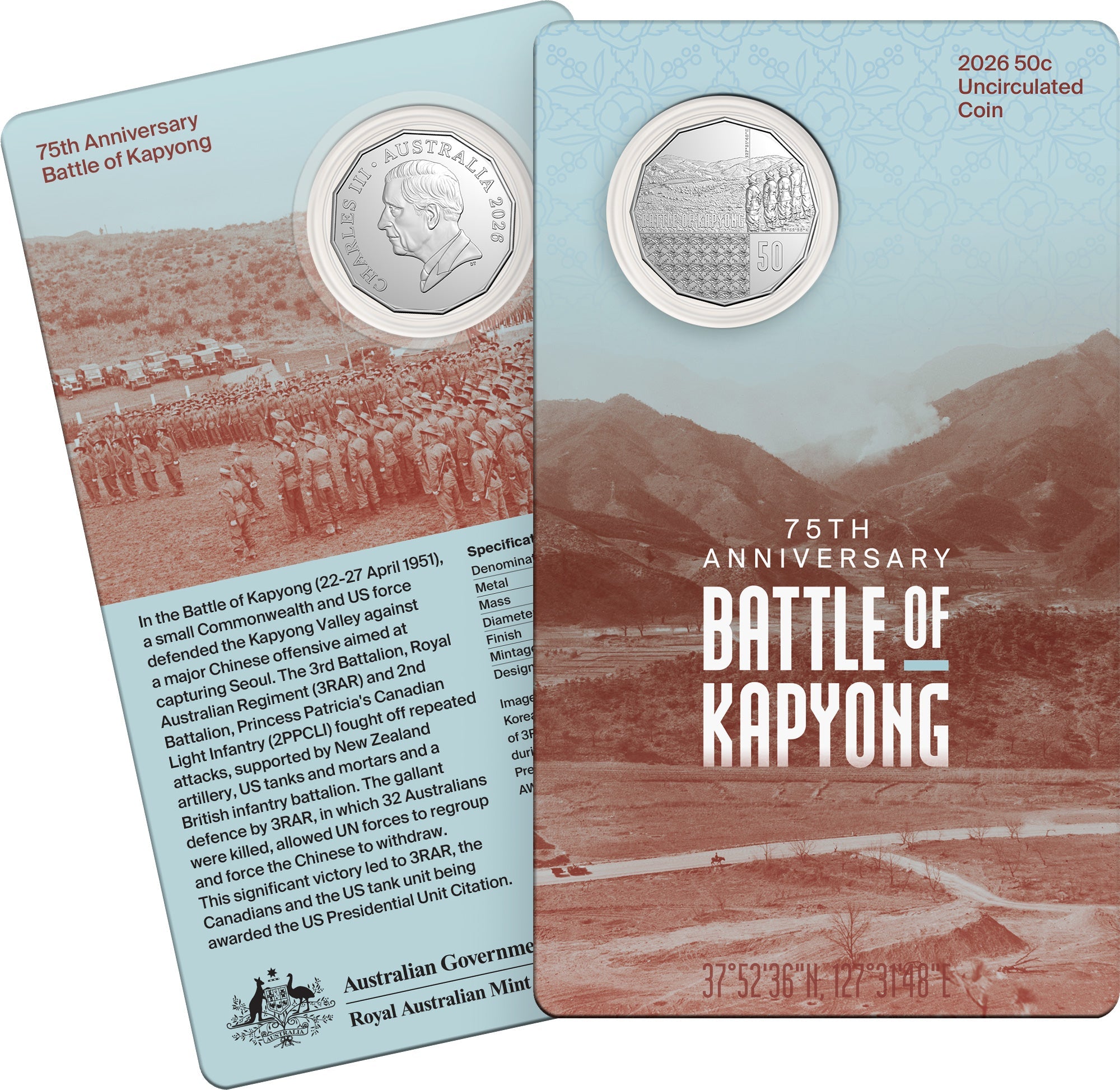 2026 50c Uncirculated Coin - 75th Anniversary Battle of Kapyong (12218)