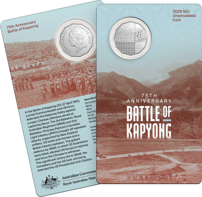 2026 50c Uncirculated Coin - 75th Anniversary Battle of Kapyong (12218)