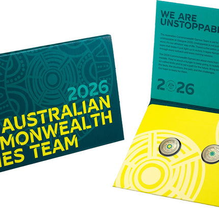 2026 Australian Commonwealth Games $2 three-coin set presentation folder packaging