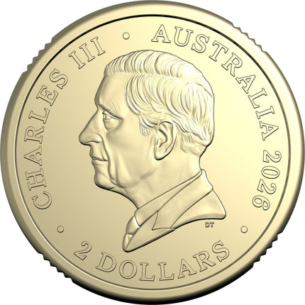 2026 $2 coin obverse featuring King Charles III effigy