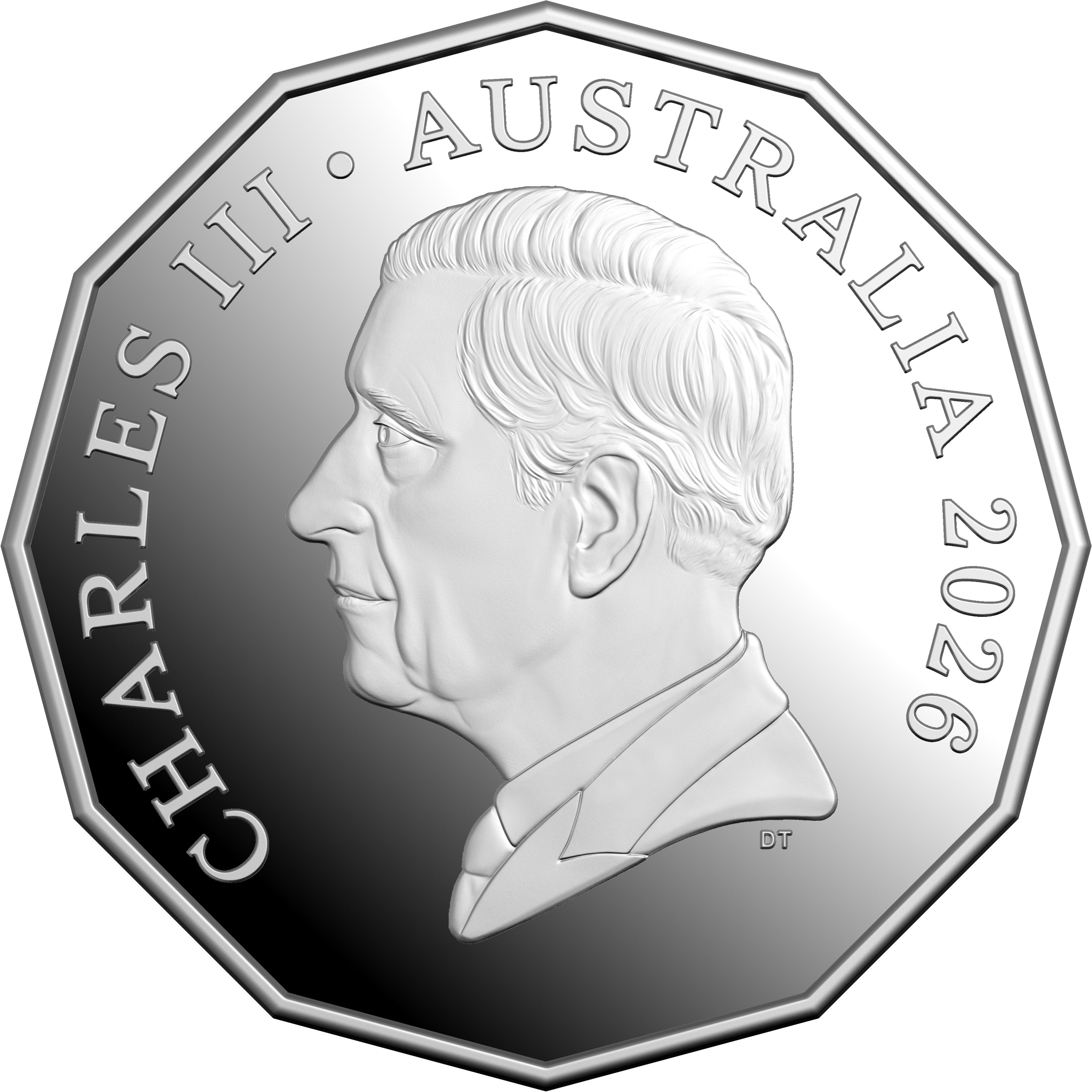 2026 Six Coin Proof Year Set - 50c coin obverse, King Charles III effigy