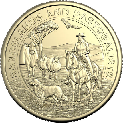 2026 Heart and Soul of Australia $1 coin reverse, Rangelands and Pastoralists design