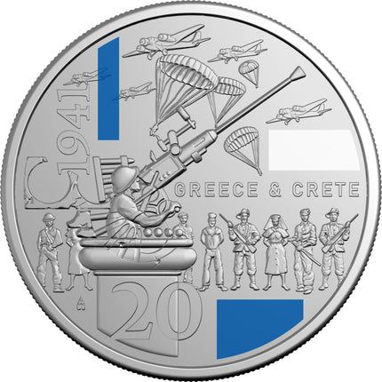 2026 20c Greece and Crete coloured coin reverse