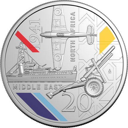 2026 20c North Africa and the Middle East coloured coin reverse