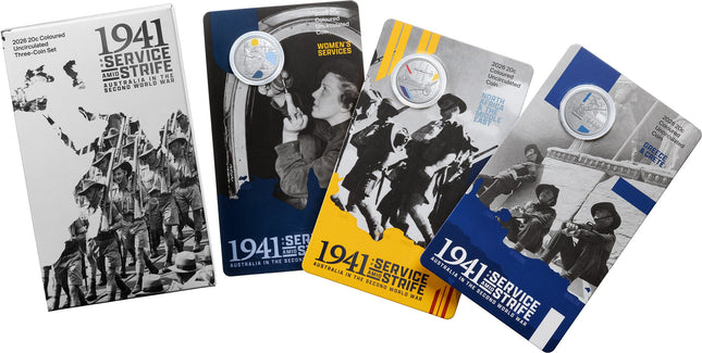 2026 20c 1941 Service Amid Strife three-coin set with wallet and themed cards